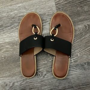 Black & gold sandals